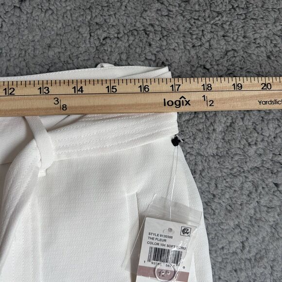 1. STATE The Fleur Ivory Textured Crepe Tie Waist Short Size 12 - Picture 8 of 14